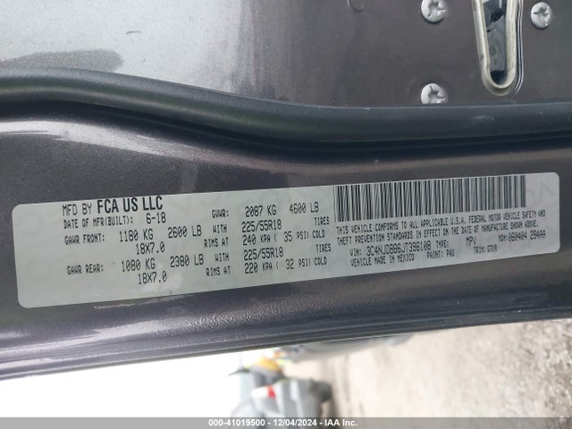 3C4NJDBB6JT396108 Jeep Compass Altitude 4x4
