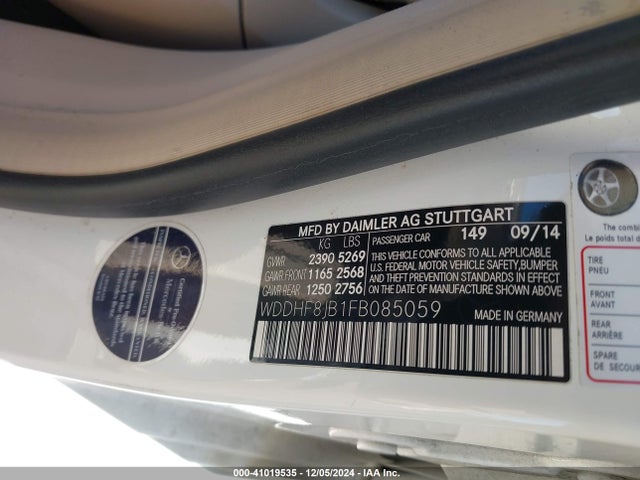 WDDHF8JB1FB085059 Mercedes-Benz E 350 4matic