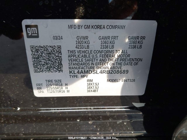 KL4AMDSL4RB208689 Buick Encore Gx Sport Touring Fwd