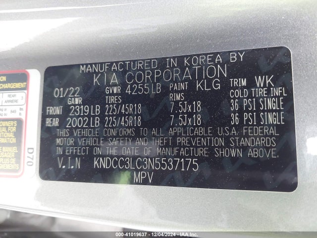 KIA Niro Touring Se 2022 KNDCC3LC3N5537175 Image 9