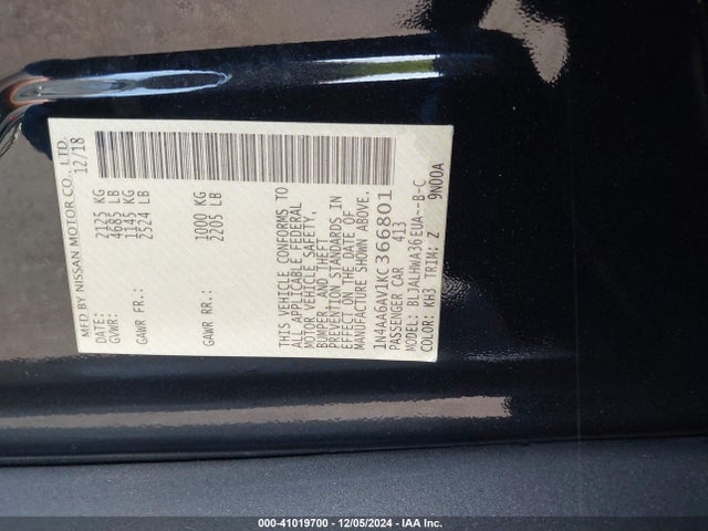 Nissan Maxima 3.5 Platinum 2019 1N4AA6AV1KC366801 Image 9