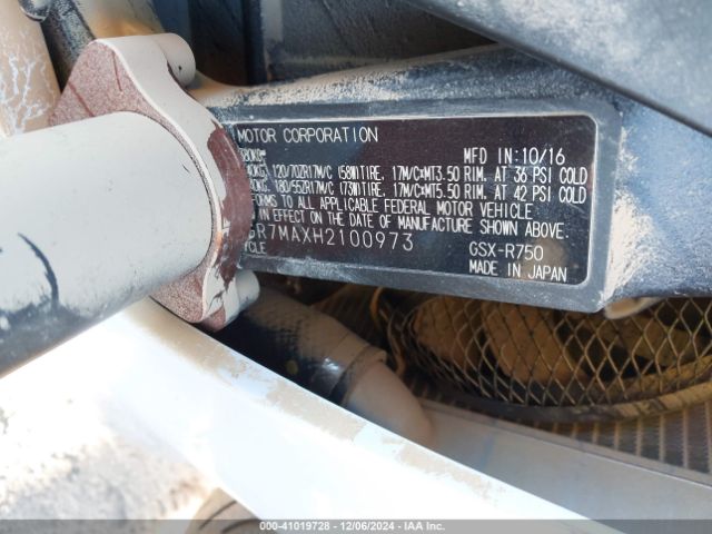 2017 SUZUKI GSX-R750 JS1GR7MAXH2100973 Photo 9