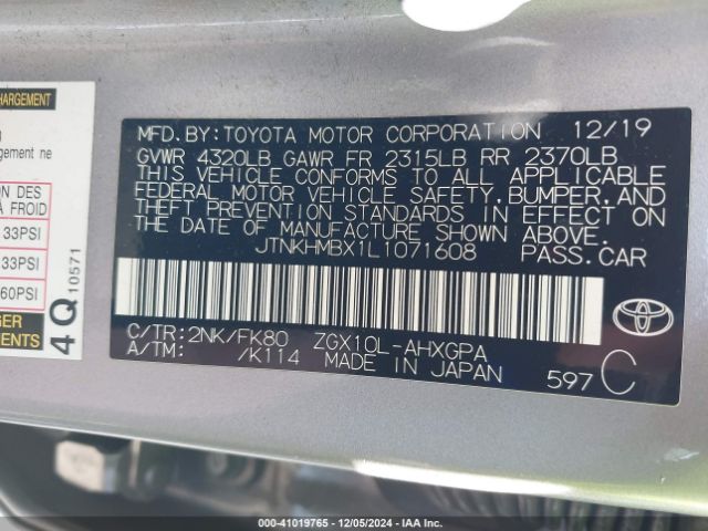 JTNKHMBX1L1071608 Toyota C-HR XLE