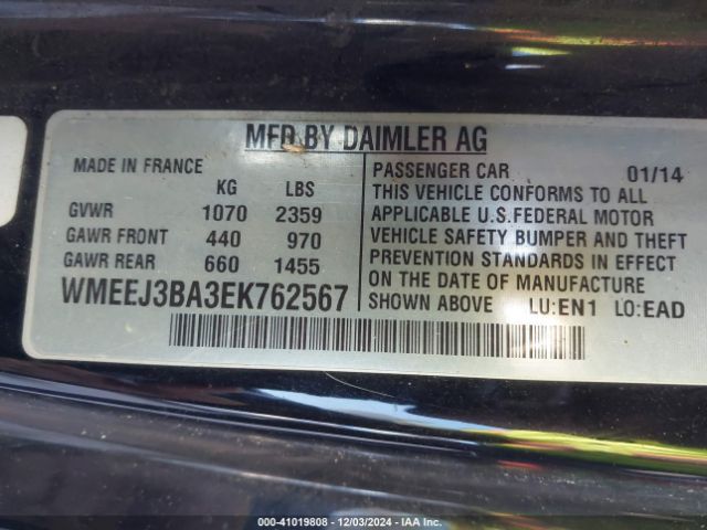 WMEEJ3BA3EK762567 Smart Fortwo Passion/pure