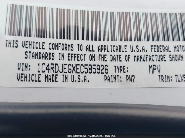 1C4RDJEGXEC585926 Dodge Durango Citadel