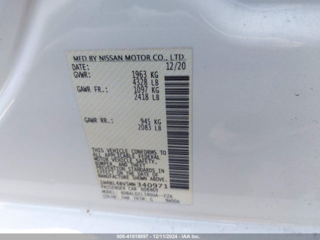 1N4BL4BV5MN340971 Nissan Altima S Fwd