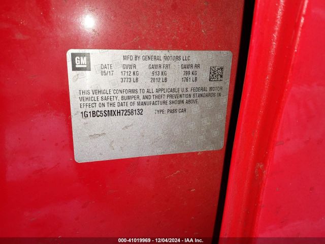 1G1BC5SMXH7258132 Chevrolet Cruze Ls Auto