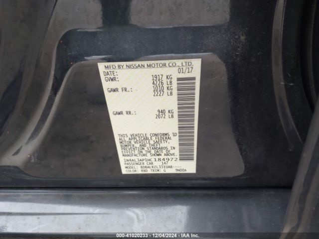 1N4AL3AP1HC184972 Nissan Altima 2.5 Sl