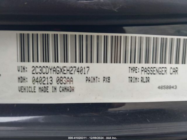 2C3CDYAGXEH274017 Dodge Challenger Sxt Plus