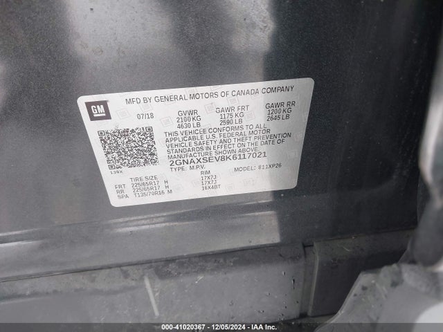 Chevrolet EQUINOX LS 2019 2GNAXSEV8K6117021 Image 9