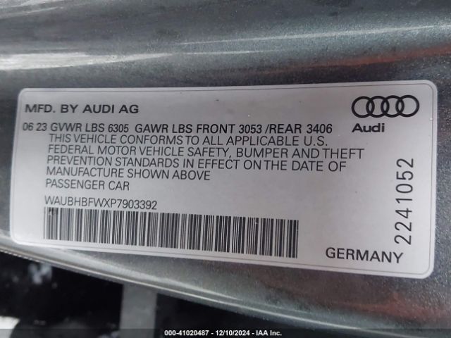 WAUBHBFWXP7903392 Audi Rs E-tron Gt Quattro