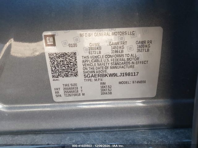 2020 BUICK ENCLAVE 5GAERBKW9LJ198117 Photo 8