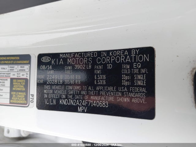 KIA Soul 2015 KNDJN2A24F7140683 Image 9