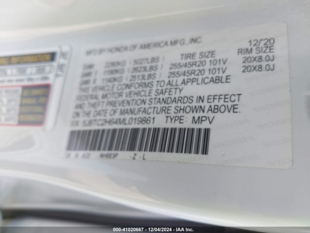 5J8TC2H64ML019861 Acura Rdx A-spec Package