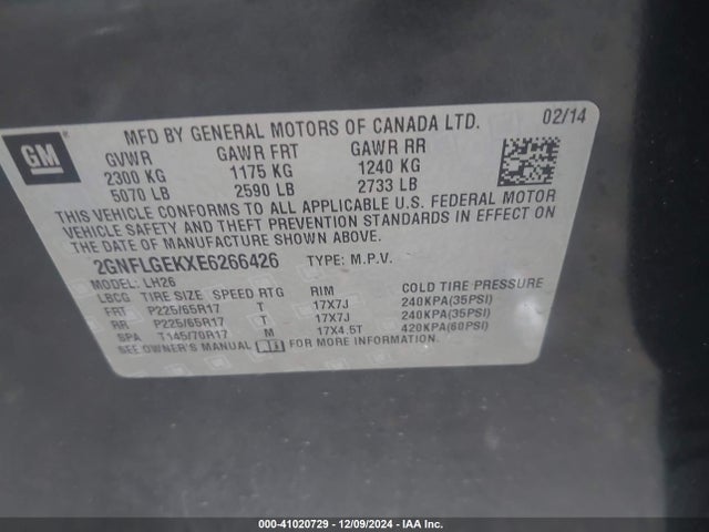 Chevrolet Equinox 2lt 2014 2GNFLGEKXE6266426 Image 9