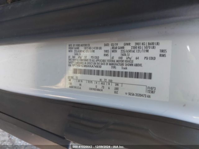 1FTYE1CM6KKA74930 Ford Transit-150