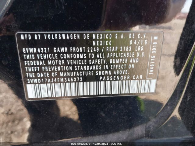 3VWD17AJ4FM345372 Volkswagen Jetta 1.8t Sport