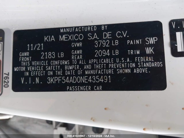 KIA Forte Gt-line 2022 3KPF54AD0NE435491 Image 9
