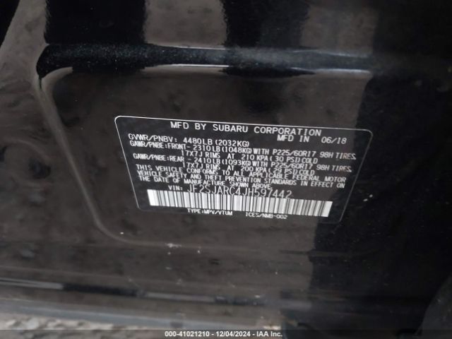 JF2SJARC4JH597442 Subaru Forester 2.5i Limited