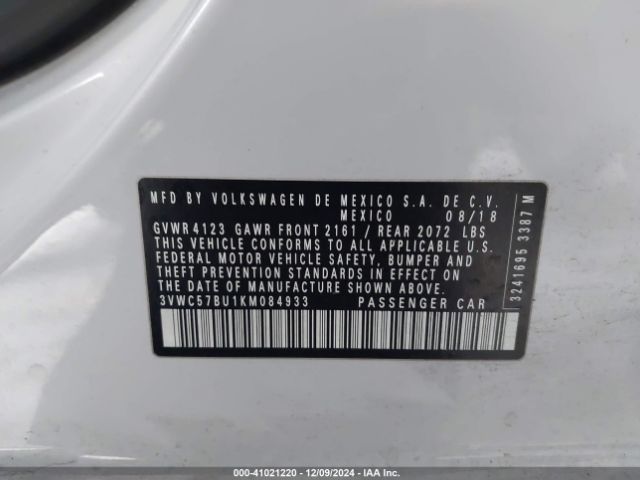 3VWC57BU1KM084933 Volkswagen Jetta