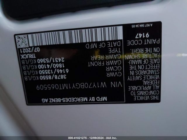 W1Y70BGY1MT065509 Mercedes-Benz Sprinter 1500 Standard Roof I4