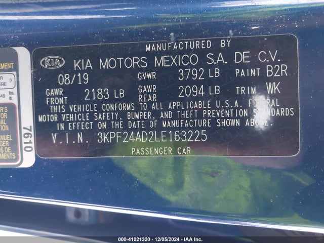 KIA Forte Lxs 2020 3KPF24AD2LE163225 Image 9