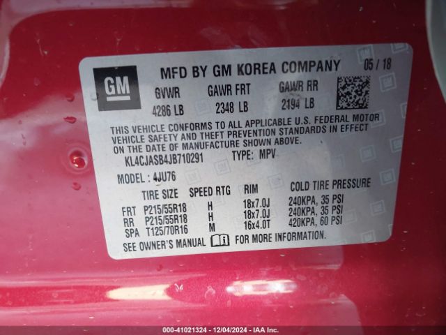 KL4CJASB4JB710291 Buick Encore Preferred
