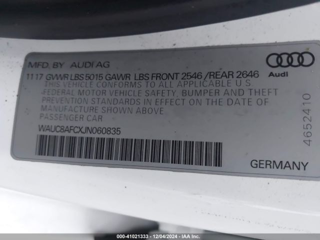 2018 AUDI A6 WAUC8AFCXJN060835 Photo 8