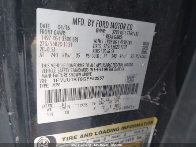 1FMJU1KT8GEF52957 Ford Expedition Limited