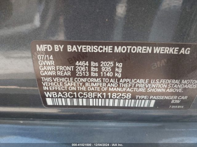 WBA3C1C58FK118258 BMW 328I