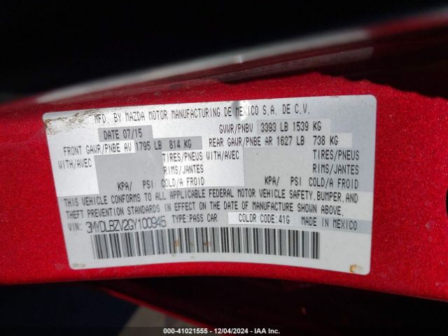 3MYDLBZV2GY100945 Scion IA
