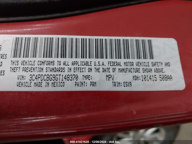 Dodge Journey Sxt 2016 3C4PDCBG9GT148370 Image 9