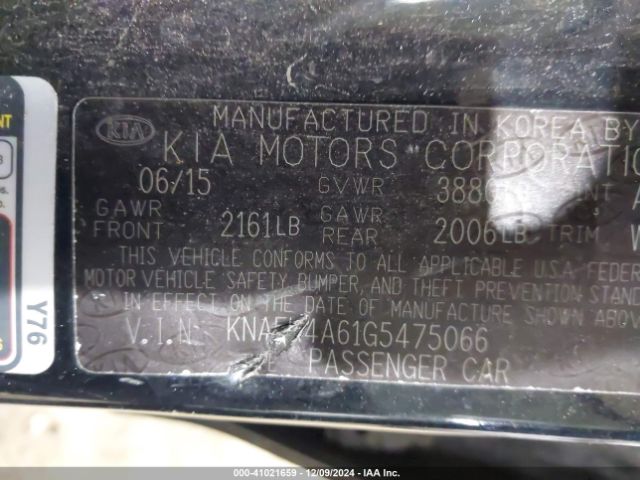 KNAFK4A61G5475066 KIA FORTE LX