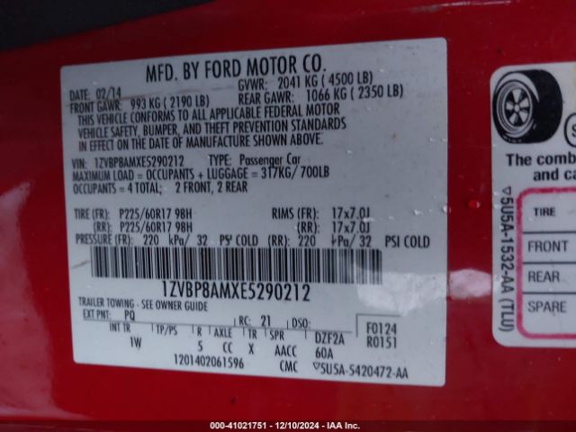 1ZVBP8AMXE5290212 Ford Mustang V6