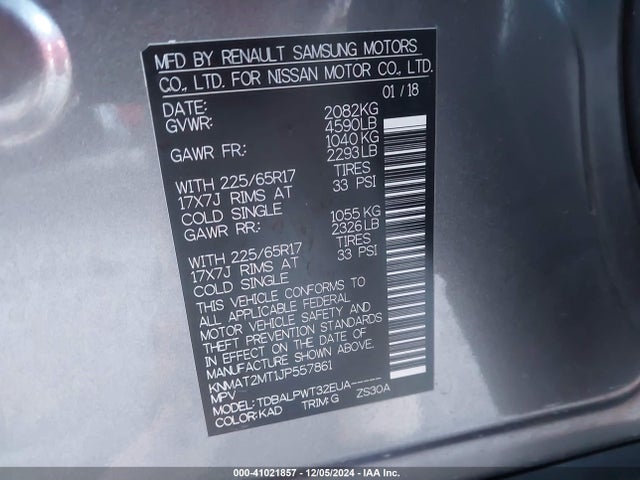 Nissan ROGUE S 2018 KNMAT2MT1JP557861 Image 9