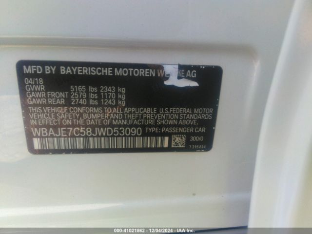 WBAJE7C58JWD53090 BMW 540i Xdrive