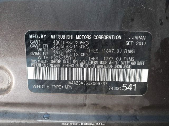 JA4AZ3A35JZ009787 Mitsubishi Outlander Se/sel