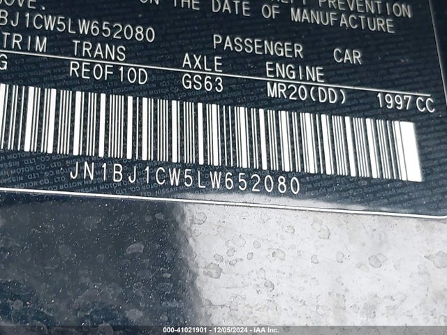 JN1BJ1CW5LW652080 Nissan 2020