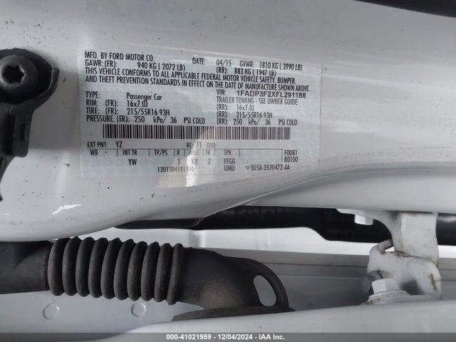 Ford FOCUS SE 2015 1FADP3F2XFL291188 Image 9