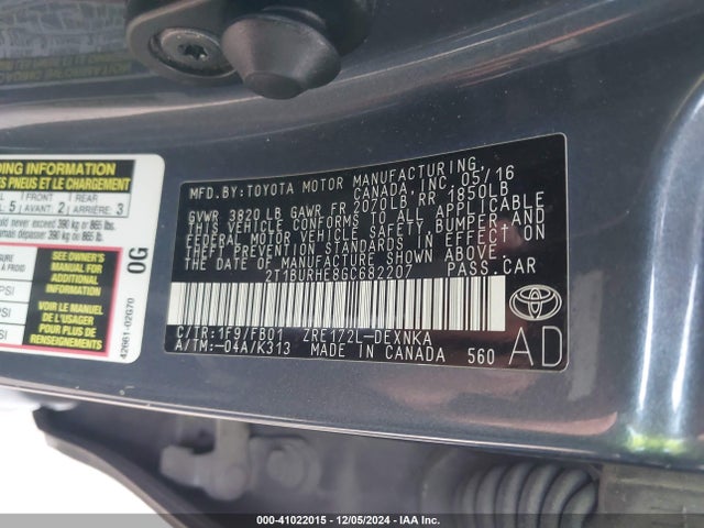 Toyota COROLLA LE 2016 2T1BURHE8GC682207 Image 9