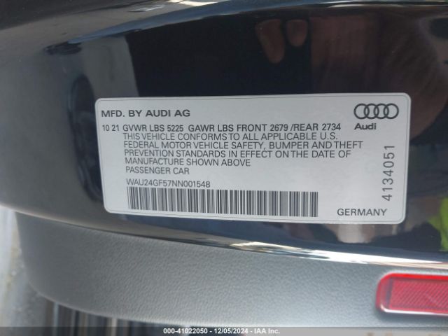 2022 AUDI S5 CABRIOLET WAU24GF57NN001548 Photo 8