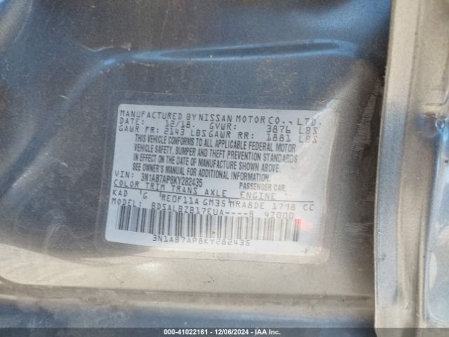 3N1AB7AP8KY282435 Nissan SENTRA S