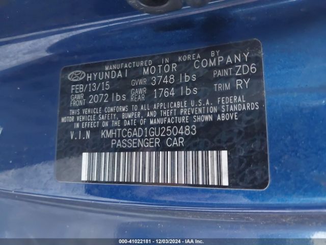 KMHTC6AD1GU250483 Hyundai Veloster