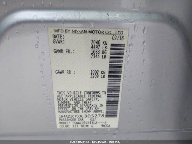 Nissan LEAF SV 2018 1N4AZ1CP3JC305278 Image 9