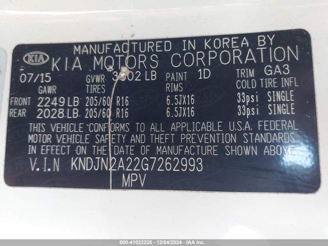 KIA Soul 2016 KNDJN2A22G7262993 Image 9