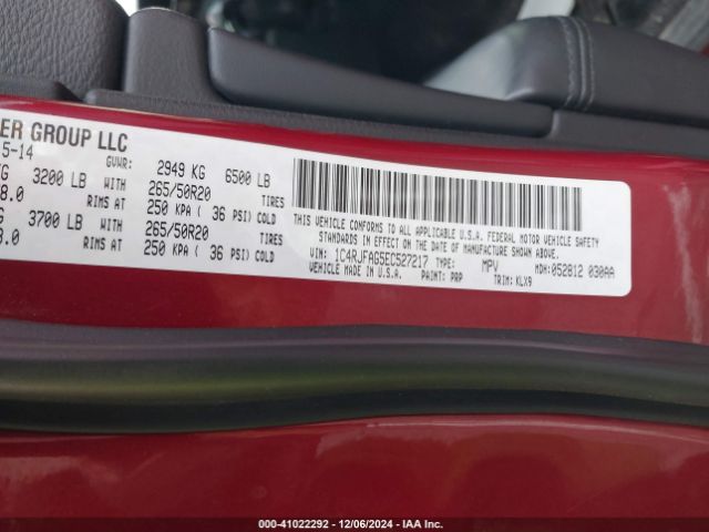 2014 JEEP GRAND CHEROKEE 1C4RJFAG5EC527217 Photo 8