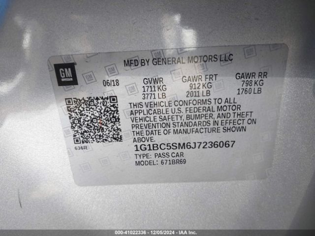 1G1BC5SM6J7236067 Chevrolet Cruze Ls Auto