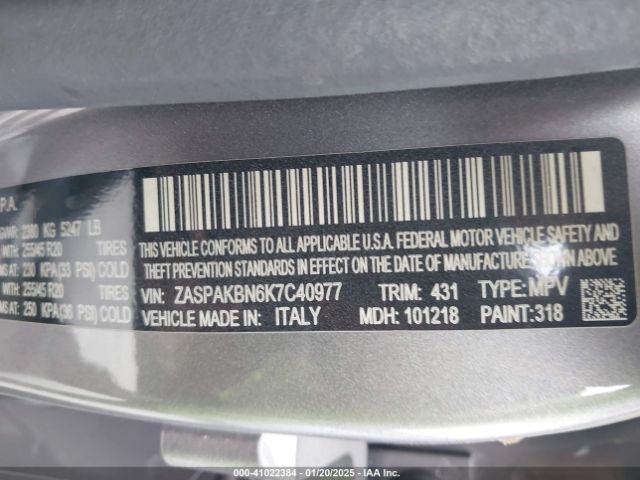 ZASPAKBN6K7C40977 Alfa Romeo Stelvio Ti Awd