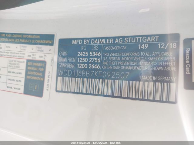 WDD1J6BB7KF092507 Mercedes-Benz Amg E 53 4matic