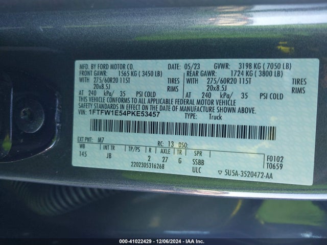 Ford F-150 Xl 2023 1FTFW1E54PKE53457 Image 9